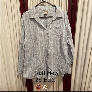 Light blue plaid top